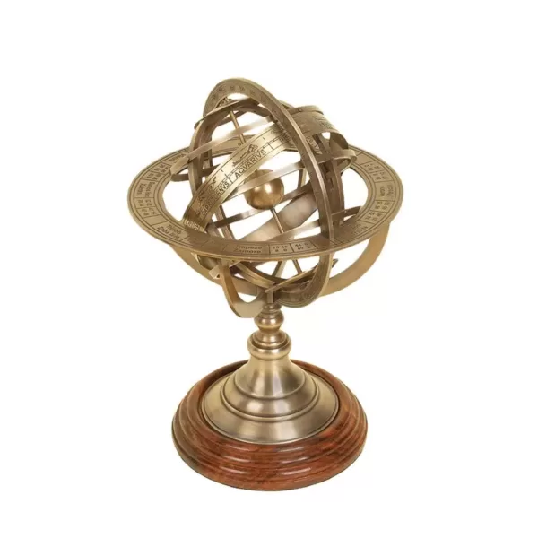 LITTON LANE Nautical Brass Armillary Sphere