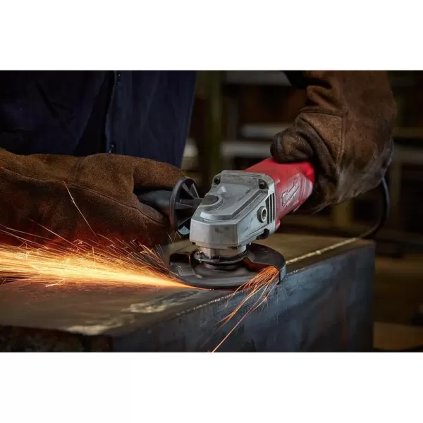 Milwaukee 7 Amp Corded 4-1/2 in. Small Angle Grinder with Sliding Lock-On Switch