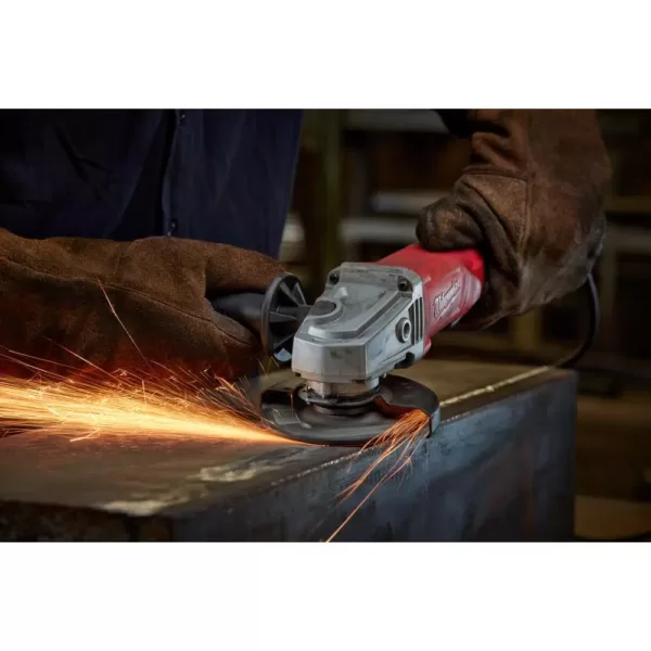 Milwaukee 11 Amp Corded 4-1/2 in. Small Angle Grinder Paddle No-Lock