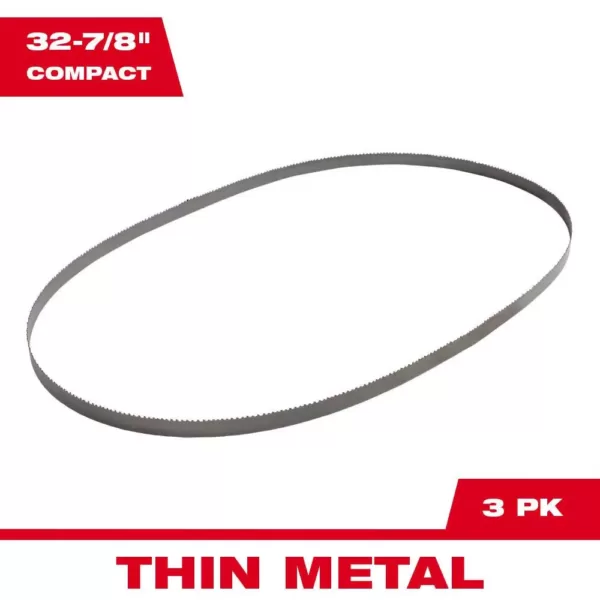 Milwaukee 32-7/8 in. x 18 TPI Bi-Metal Compact Band Saw Blade (3-Pack)