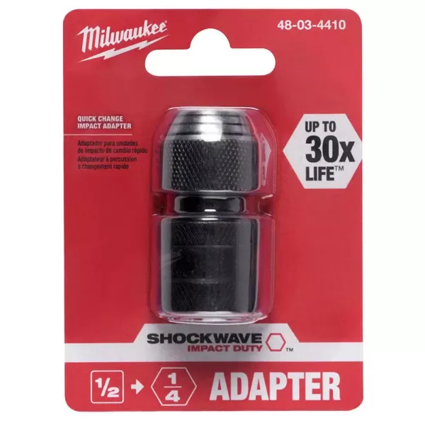 Milwaukee SHOCKWAVE 1/2 in. Square x 1/4 in. Hex Impact Adaptor