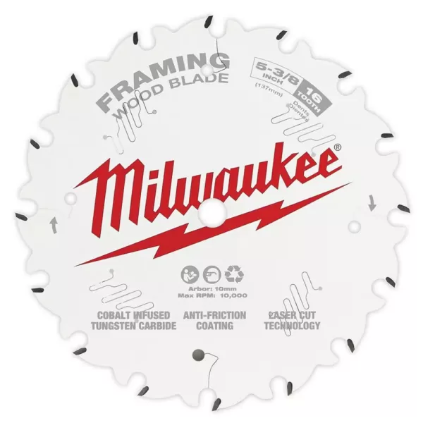 Milwaukee 5-3/8 in. x 16-Tooth Framing Circular Saw Blade