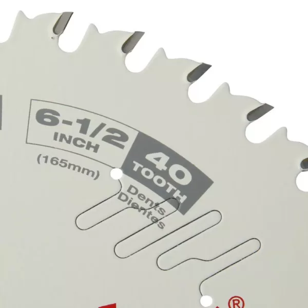 Milwaukee 6-1/2 in. x 40-Tooth Fine Finish Circular Saw Blade