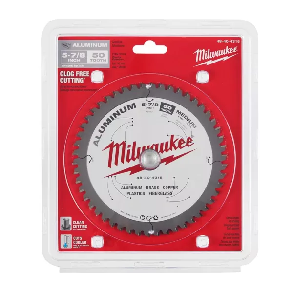 Milwaukee 5-7/8 in. x 50 Carbide Teeth Aluminum Cutting Circular Saw Blade