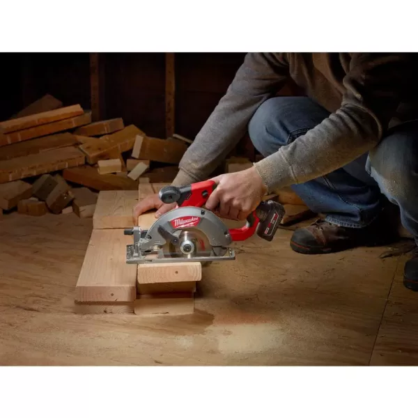 Milwaukee M12 FUEL 12-Volt Lithium-Ion Brushless 5-3/8 in. Cordless Circular Saw with 4.0 Ah M12 Battery