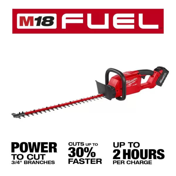 Milwaukee M18 FUEL 24 in. 18-Volt Lithium-Ion Brushless Cordless Hedge Trimmer Kit with 8.0 Ah Battery and Rapid Charger