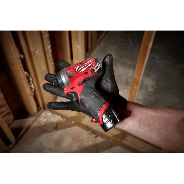 Milwaukee M12 12-Volt Lithium-Ion Cordless 3/8 in. Ratchet & FUEL 1/4 in. Impact Driver Combo Kit with (1) 2.0Ah Battery & Charger