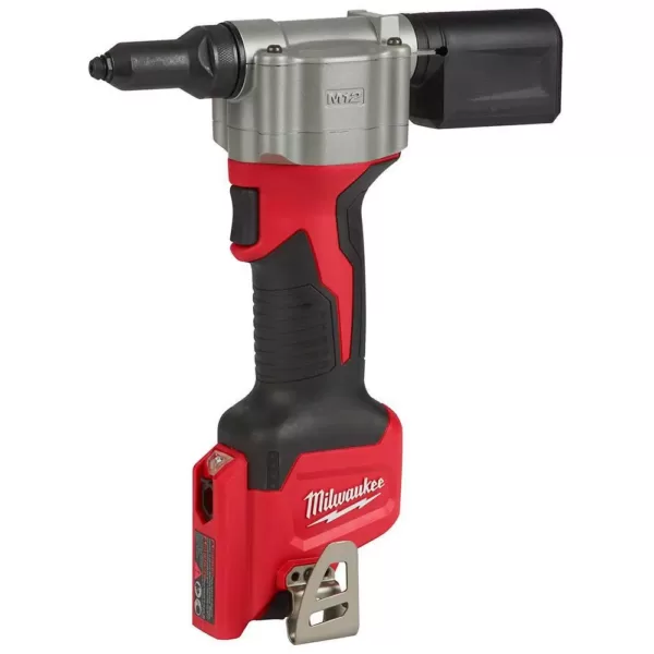 Milwaukee M12 FUEL 12-Volt Lithium-Ion Brushless Cordless 3/8 in. Ratchet and Rivet Tool with two 3.0 Ah Batteries