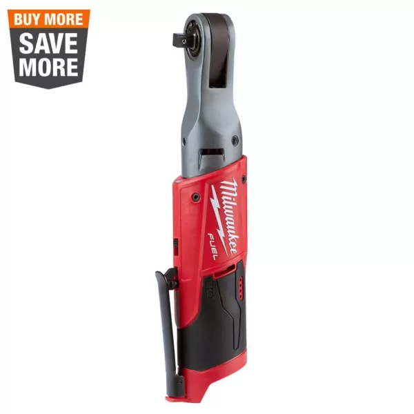 Milwaukee M12 FUEL 12-Volt Lithium-Ion Brushless Cordless 3/8 in. Ratchet (Tool-Only)