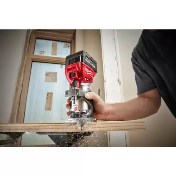 Milwaukee M18 FUEL 18-Volt Lithium-Ion Brushless Cordless Compact Router and Barrel Grip Jig Saw Set (Tool-Only)