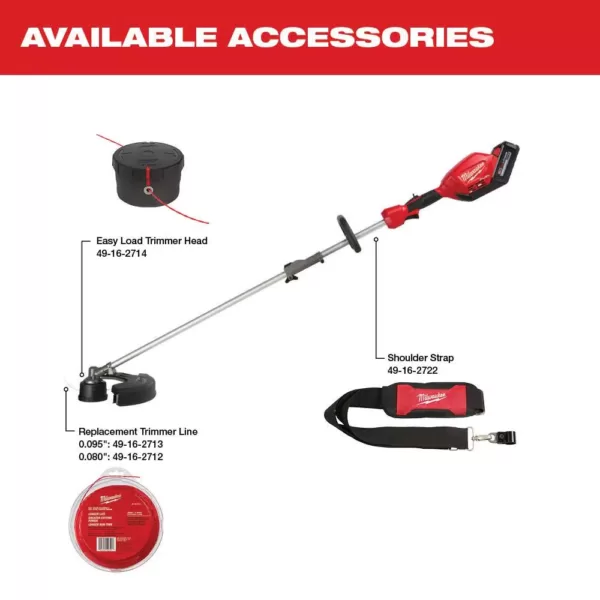 Milwaukee M18 FUEL 18-Volt Lithium-Ion Brushless Cordless String Trimmer with Quik-Lok Attachment Capability, 250 ft. Trimmer Line