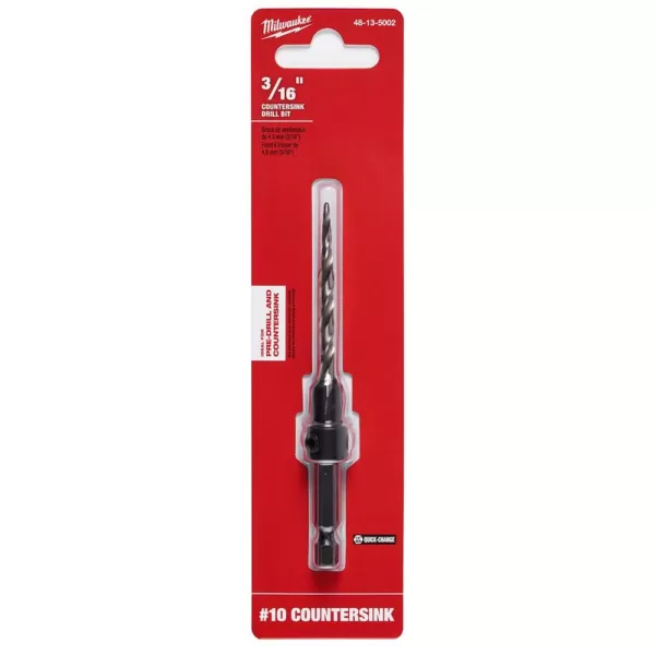 Milwaukee #10 Countersink 3/16 in. High Speed Steel Drill Bit