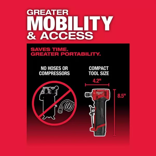 Milwaukee M12 FUEL 12-Volt Lithium-Ion Brushless Cordless 1/4 in. Right Angle Die Grinder (Tool-Only)