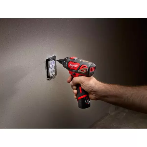 Milwaukee M12 12-Volt Lithium-Ion Cordless 1/4 in. Hex Screwdriver and 1/4 in. Ratchet Combo Kit (2-Tool)