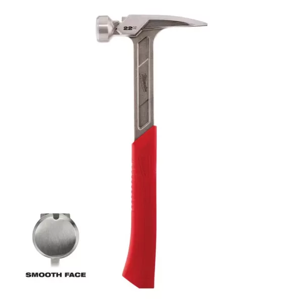 Milwaukee 22 oz. Smooth Face Framing Hammer with Hammer Loop