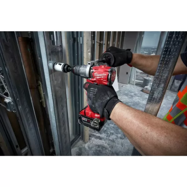 Milwaukee M18 Fuel 18-Volt Lithium-Ion Brushless Cordless 1/2 in. Hammer Drill Driver Kit with Two 5.0 Ah Batteries and Hard Case