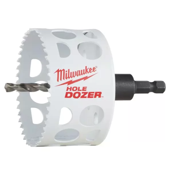 Milwaukee 3 in. Hole Dozer Bi-Metal Hole Saw with 3/8 in. Arbor & Pilot Bit