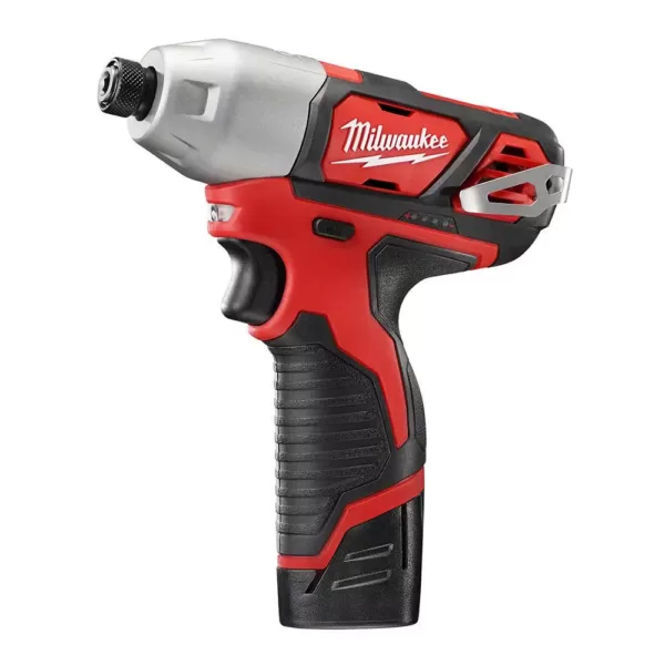 Milwaukee M12 12-Volt Cordless 1/4 in. Hex Impact Driver Combo Kit with Free M12 3/8 in. Ratchet (Tool-Only)