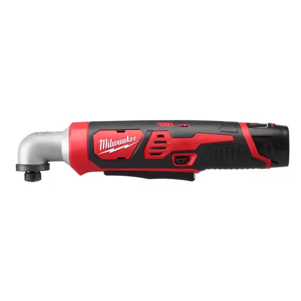 Milwaukee M12 12-Volt Lithium-Ion Cordless 1/4 in. Right Angle Hex Impact Driver Kit W/(1) 1.5Ah Batteries, Charger & Case