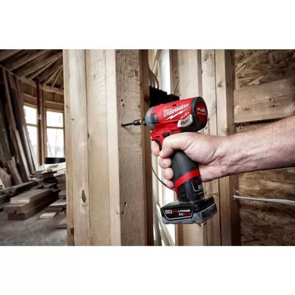 Milwaukee M12 FUEL SURGE 12-Volt Lithium-Ion Brushless Cordless 1/4 in. Hex Impact Driver Compact Kit w/Two 2.0Ah Batteries, Bag