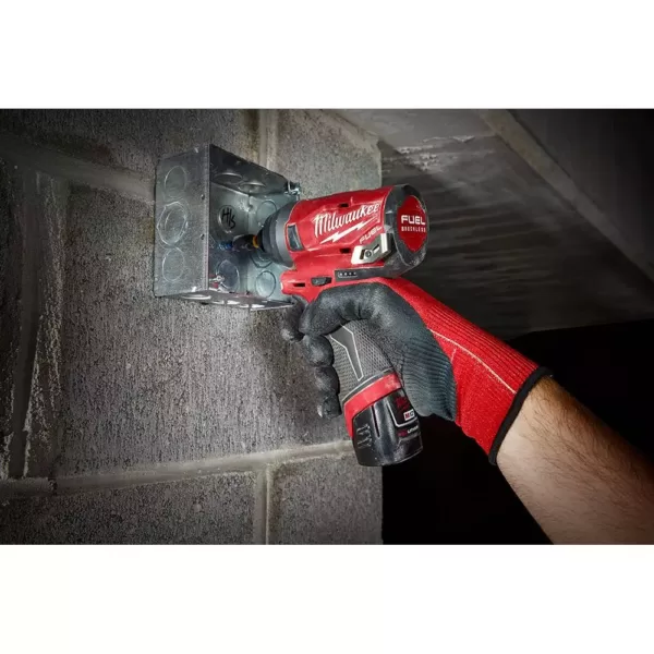 Milwaukee M12 FUEL 12-Volt Lithium-Ion Brushless Cordless 1/4 in. Hex Impact Driver Kit With Bonus M12 2.0Ah Battery