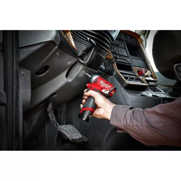 Milwaukee M12 FUEL 12-Volt Lithium-Ion Brushless Cordless Stubby 1/4 in. and 1/2 in. Impact Wrenches with two 3.0 Ah Batteries