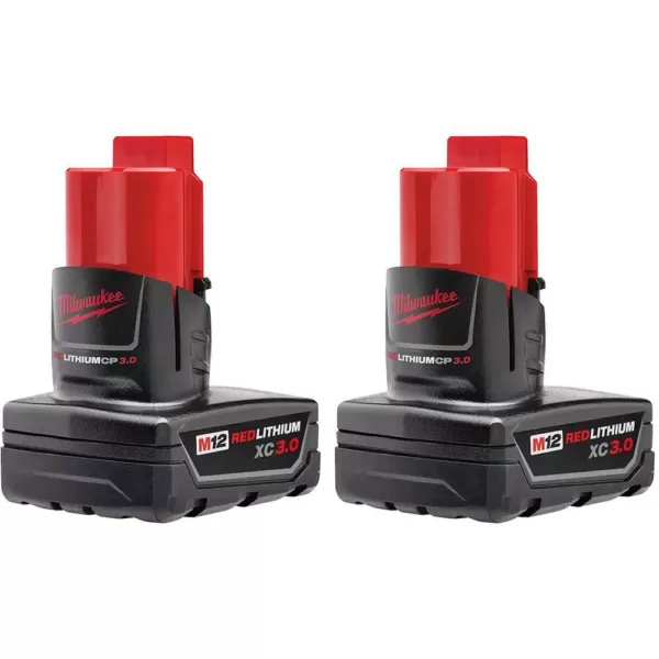 Milwaukee M12 FUEL 12-Volt Lithium-Ion Brushless Cordless Stubby 3/8 in. Impact Wrench & 1/4 in. Ratchet with Two 3.0Ah Batteries