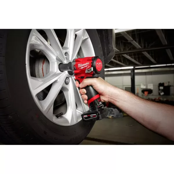 Milwaukee M12 FUEL 12-Volt Lithium-Ion Brushless Cordless Stubby 1/2 in. Impact Wrench with M12 2.0Ah Battery