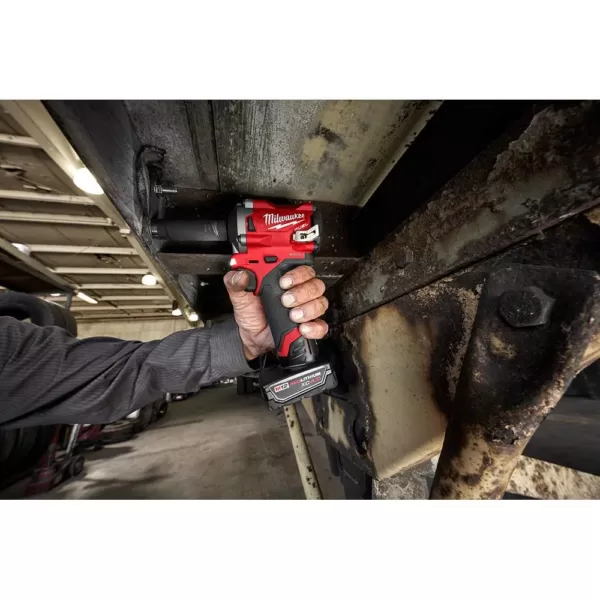 Milwaukee M12 FUEL 12-Volt Lithium-Ion Brushless Cordless Stubby 1/2 in. Impact Wrench with Pin Detent (Tool-Only)