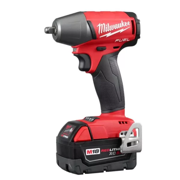 Milwaukee M18 FUEL 18-Volt Lithium-Ion Brushless Cordless 3/8 in. Impact Wrench with Friction Ring Kit with Two 5 Ah Batteries