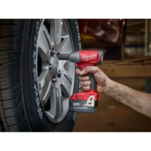 Milwaukee M18 FUEL 18-Volt Lithium-Ion Brushless Cordless 3/8 in. Impact Wrench with Friction Ring Kit with Two 5 Ah Batteries