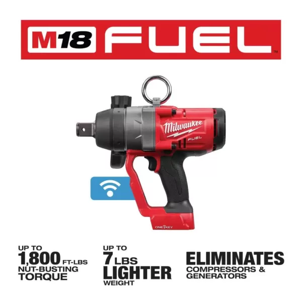 Milwaukee M18 ONE-KEY FUEL 18-Volt Lithium-Ion Brushless Cordless 1 in. Impact Wrench with Friction Ring (Tool-Only)