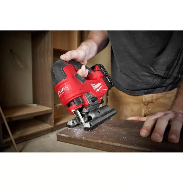 Milwaukee M18 FUEL 18-Volt Lithium-Ion Brushless Cordless Jig Saw Kit With (1) 5.0Ah Battery, Charger and Case