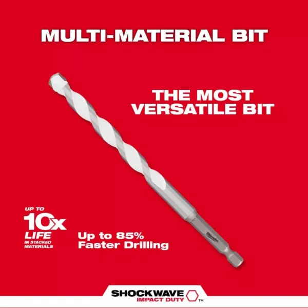 Milwaukee 3/16 in. x 4 in. x 6 in. SHOCKWAVE Carbide Multi-Material Drill Bit