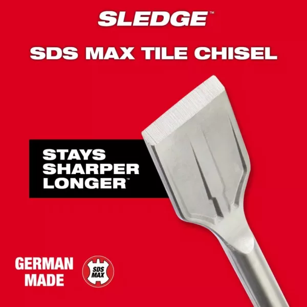 Milwaukee 2 in. x 15 in. SDS-Max SLEDGE Steel Tile Chisel Bit