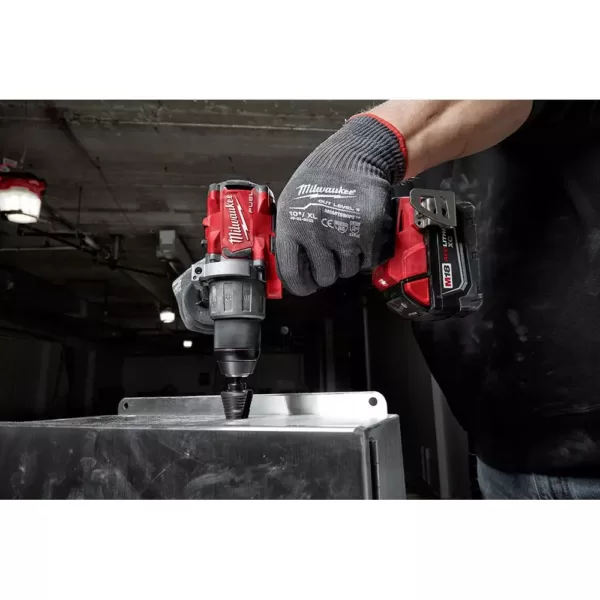 Milwaukee M18 18-Volt Lithium-Ion Cordless 1/2 in. to 4 in. Force Logic 6-Ton Knockout Tool Kit with Die Set and Hammer Drill