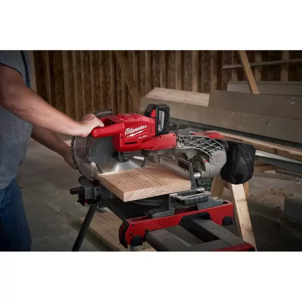 Milwaukee M18 FUEL 18-Volt Lithium-Ion Brushless Cordless 10 in. Dual Bevel Sliding Compound Miter Saw Kit W/ Miter Stand