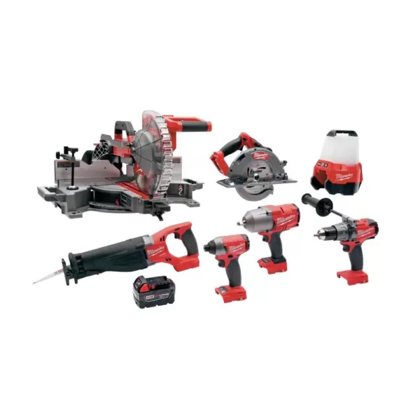 Milwaukee M18 FUEL 18-Volt Lithium-Ion Brushless Cordless 10 in. Dual Bevel Sliding Compound Miter Saw Kit W/(1) 9.0Ah Battery