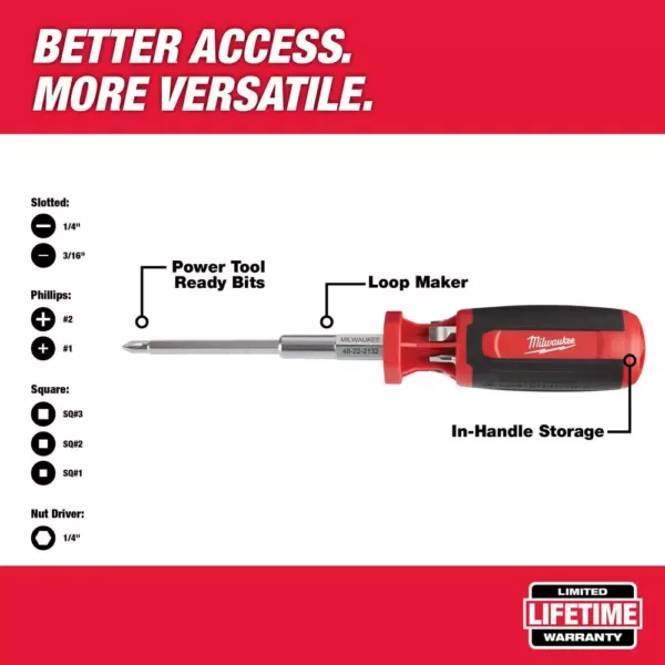 Milwaukee 9-in-1 Square Drive Multi-Bit Screwdriver