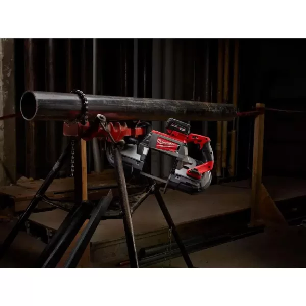 Milwaukee M18 FUEL 18-Volt Lithium-Ion Brushless Cordless Deep Cut Band Saw and Grease Gun 2-Speed with Two 6.0 Ah Batteries