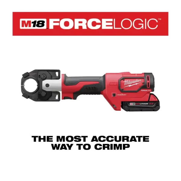 Milwaukee M18 18-Volt Lithium-Ion Cordless FORCE LOGIC 600 MCM Crimper Kit with 750 MCM Expanded Jaw