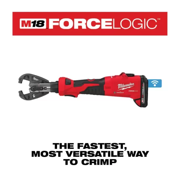 Milwaukee M18 18-Volt Lithium-Ion Cordless FORCE LOGIC 6-Ton Utility Crimping Kit with Kearney Jaw