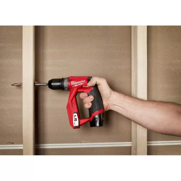 Milwaukee M12 FUEL 12-Volt Lithium-Ion Brushless Cordless 4-in-1 Installation 3/8 in. Drill Driver with 4 Tool Head (Tool-Only)