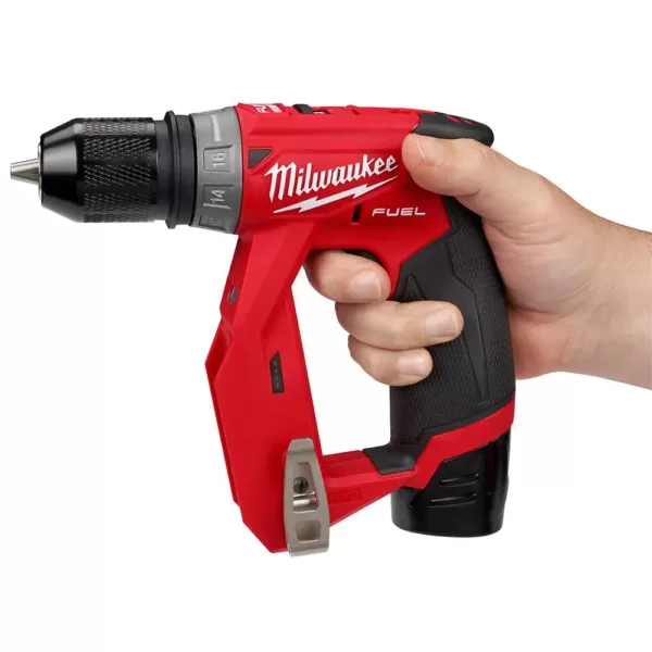 Milwaukee M12 FUEL 12-Volt Lithium-Ion Brushless Cordless 4-in-1 Installation 3/8 in. Drill Driver Kit with M12 Hackzall