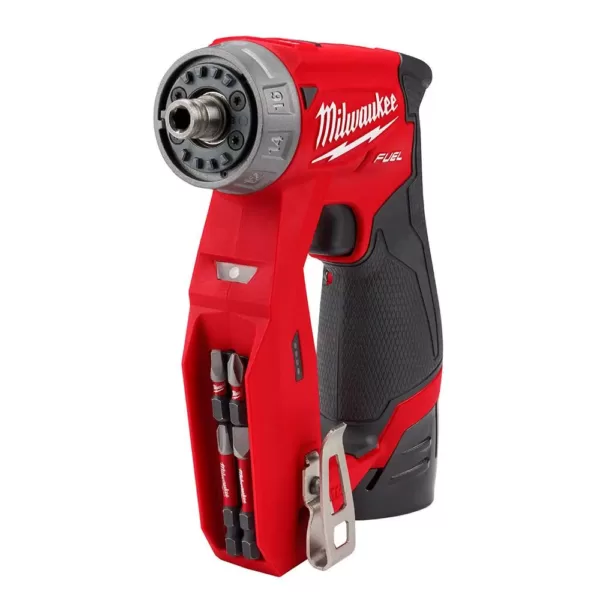 Milwaukee M12 FUEL 12-Volt Lithium-Ion Brushless Cordless 4-in-1 Installation 3/8 in. Drill Driver Kit with 4-Tool Heads