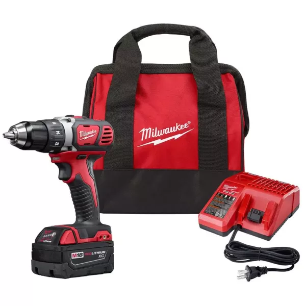 Milwaukee M18 18-Volt Lithium-Ion Cordless 1/2 in. Drill Driver Kit W/ (1) 3.0Ah Battery, Charger & Bag