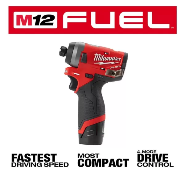 Milwaukee M12 FUEL 12-Volt Li-Ion Brushless Cordless Hammer Drill and Impact Driver Combo Kit (2-Tool)w/ M12 Multi-Tool