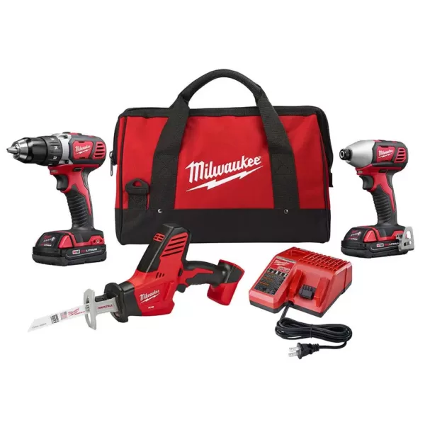 Milwaukee M18 18-Volt Lithium-Ion Cordless Drill Driver/Impact Driver and HACKZALL Combo Kit (3-Tool) with Two 1.5 Ah Batteries