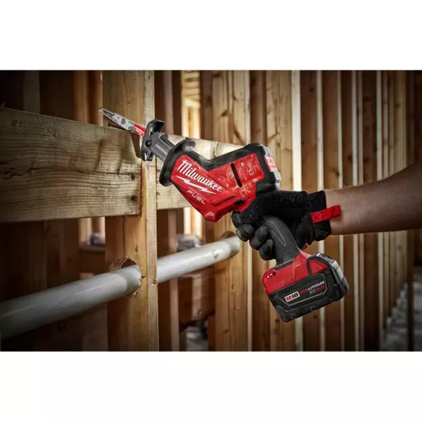 Milwaukee M18 FUEL 18-Volt Lithium-Ion Brushless Cordless HACKZALL Reciprocating Saw & M18 Caulk Gun with Two M18 6.0Ah Batteries