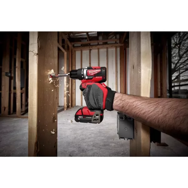 Milwaukee M18 18-Volt Lithium-Ion Brushless Cordless Compact Drill/Impact Combo Kit (2-Tool) W/ (2) 2.0Ah Batteries, Charger & Bag